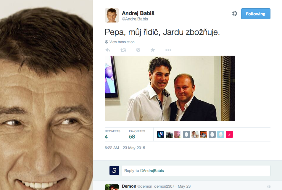 Screenshot z Twitter účtu Andreje Babiše